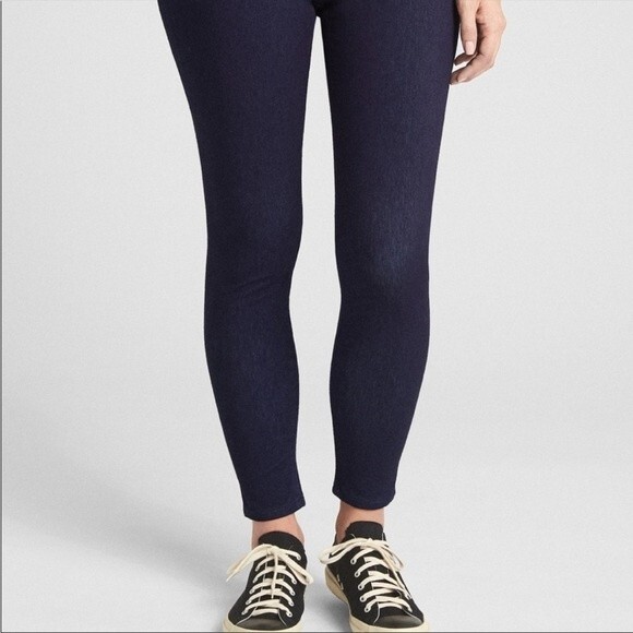 GAP Maternity Ankle Jeggings Dark Wash Sz 18/34R Stretchy Adjustable Side Panels - Picture 12 of 13